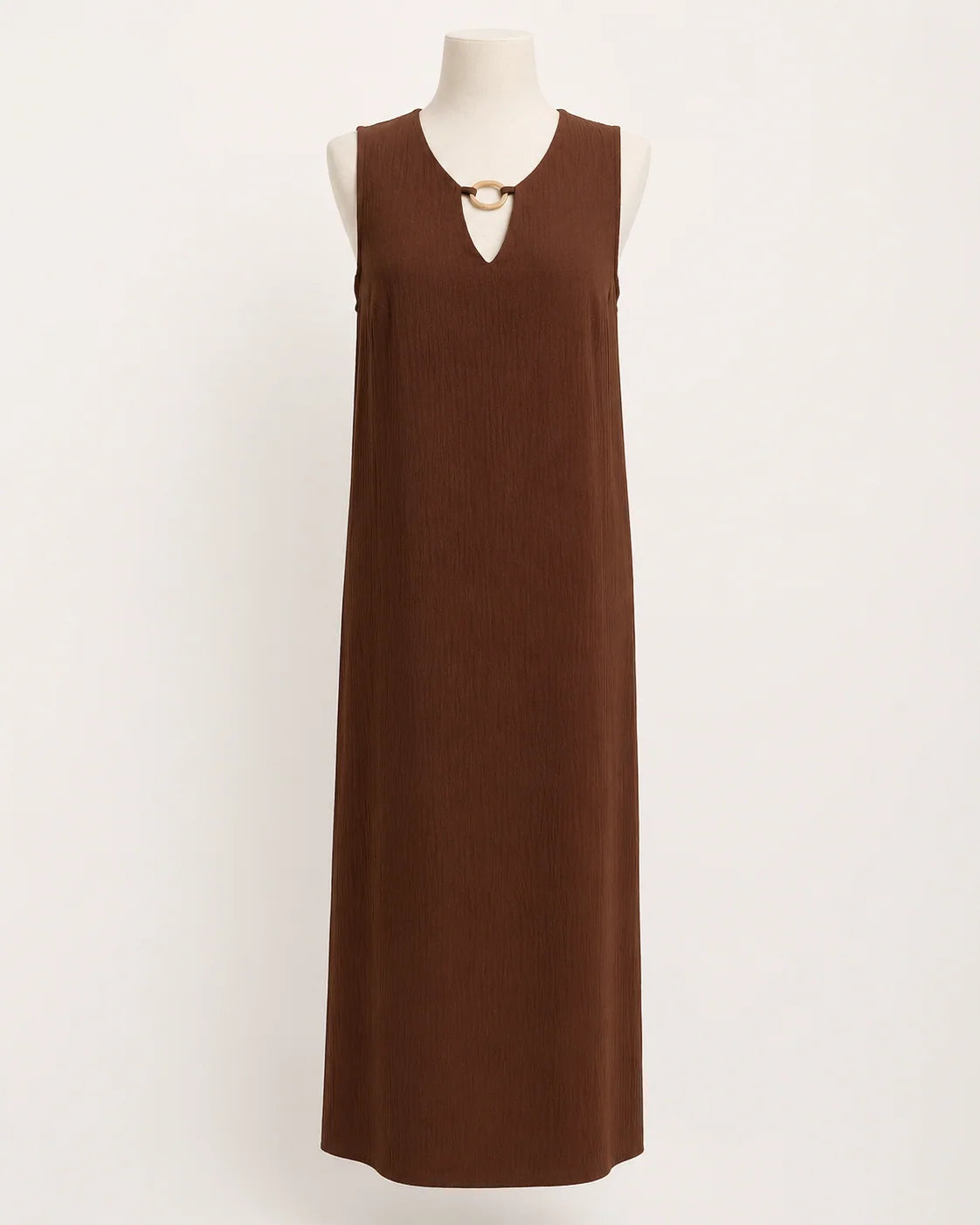 vestido midi Aitana marrón para mujer, vista adicional