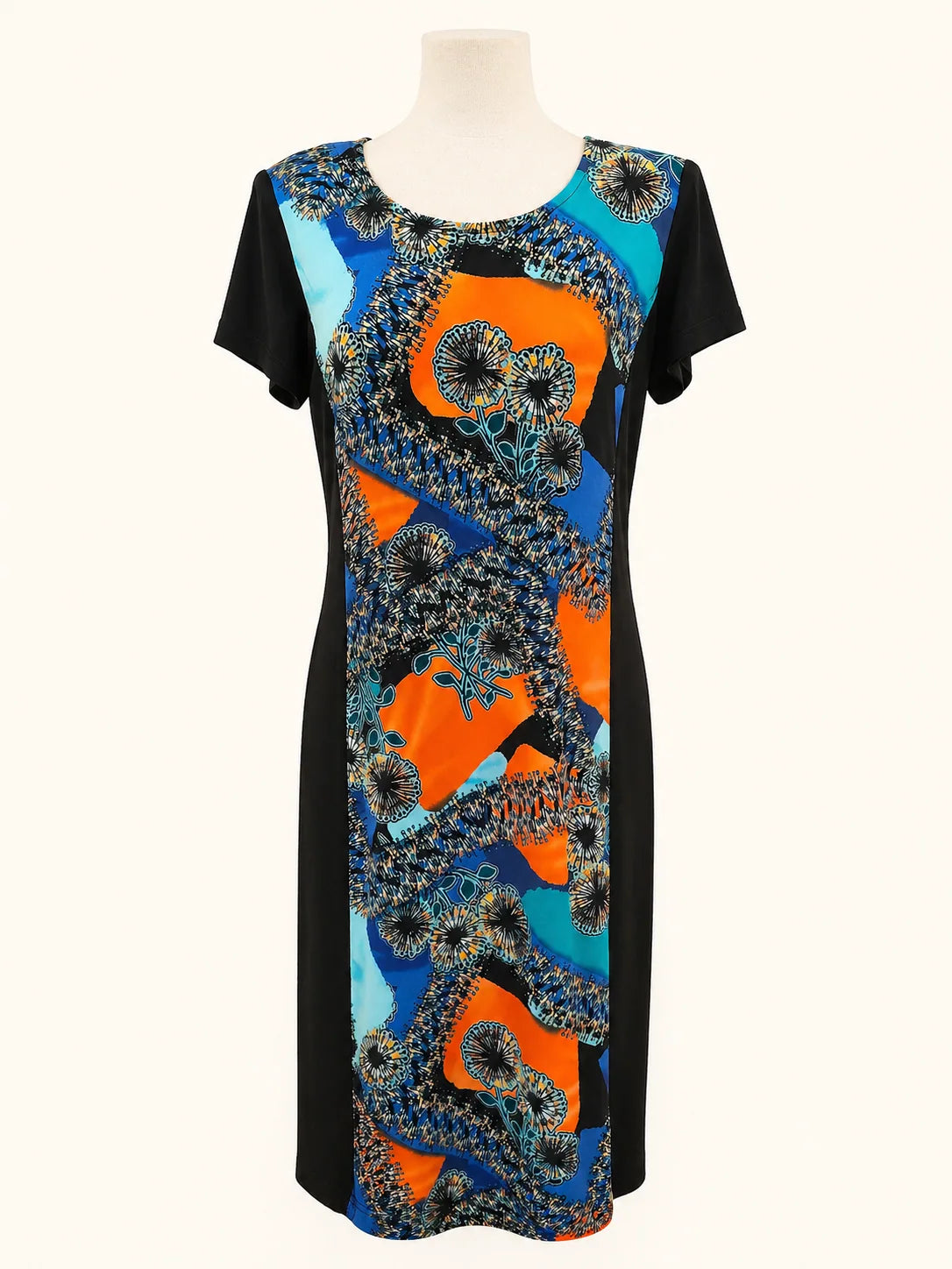vestido Kira negro y naranja para mujer, vista adicional