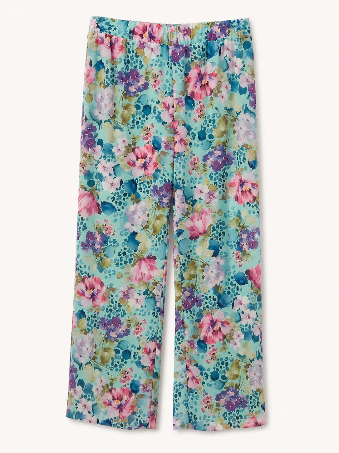 pantalón estampado floral de gasa para evento mujer, vista frontal