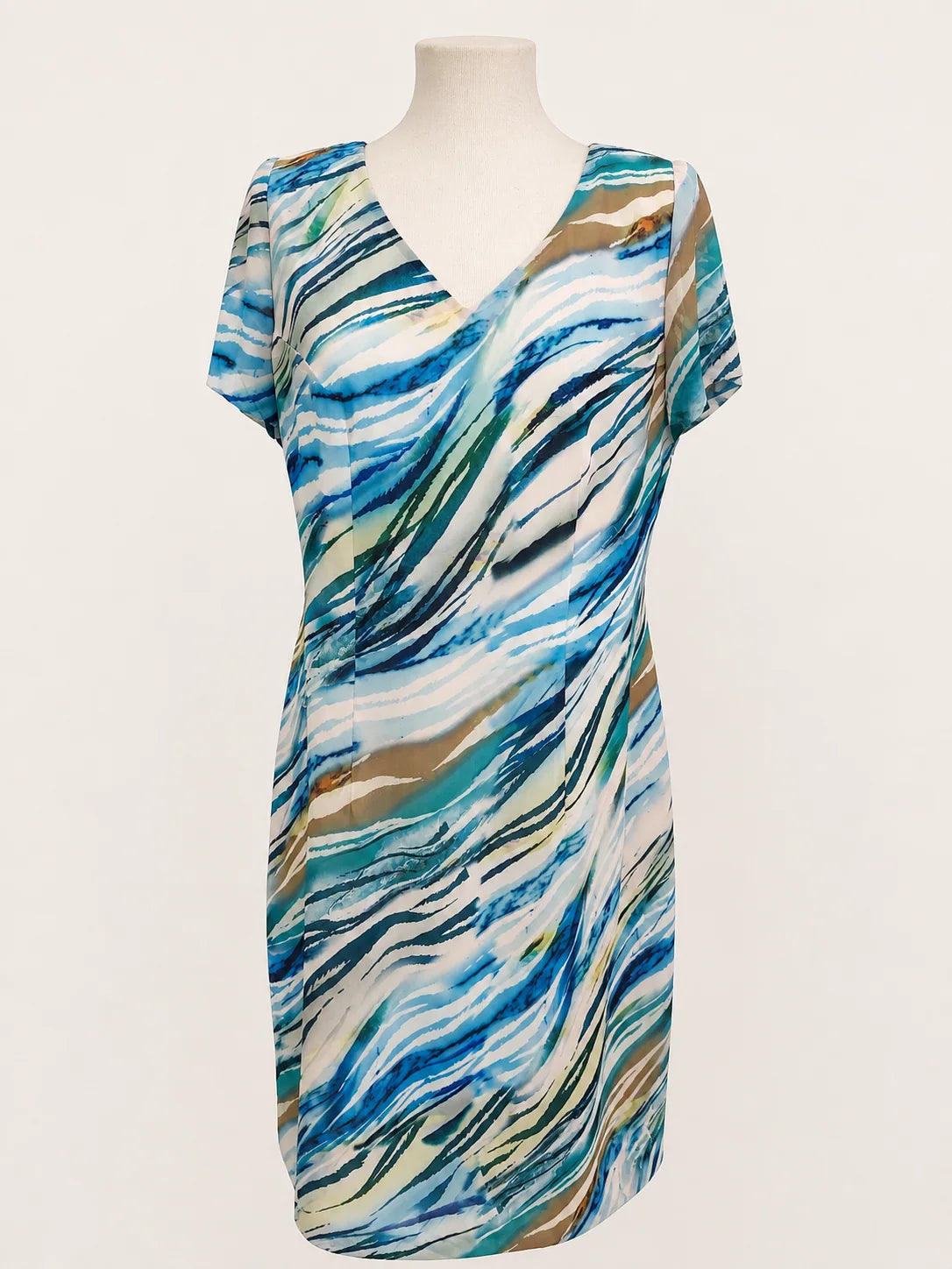 vestido estampado mármol de gasa para evento mujer, vista frontal