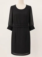 vestido negro de gasa para evento mujer, vista frontal
