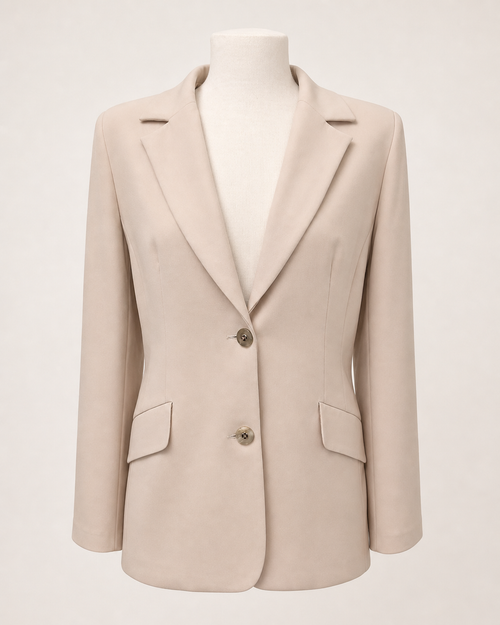 chaqueta beige de mujer, vista adicional