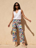 pantalón estampado paisley multicolor para mujer
